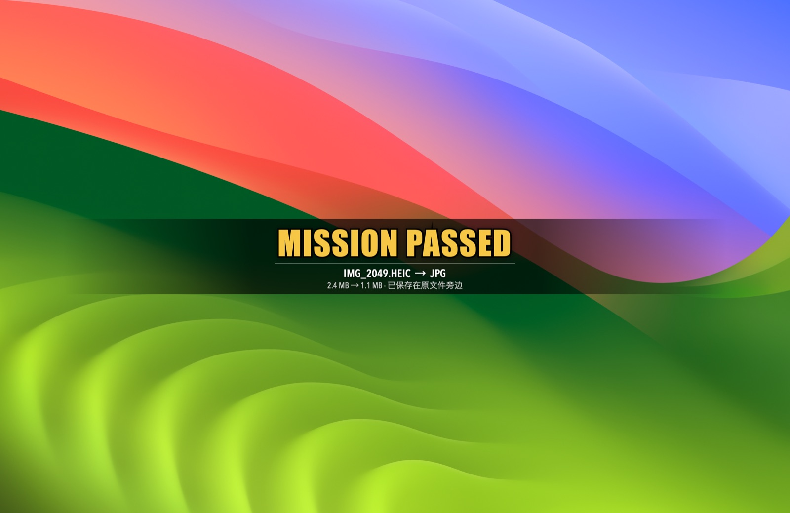 MISSION PASSED 横幅